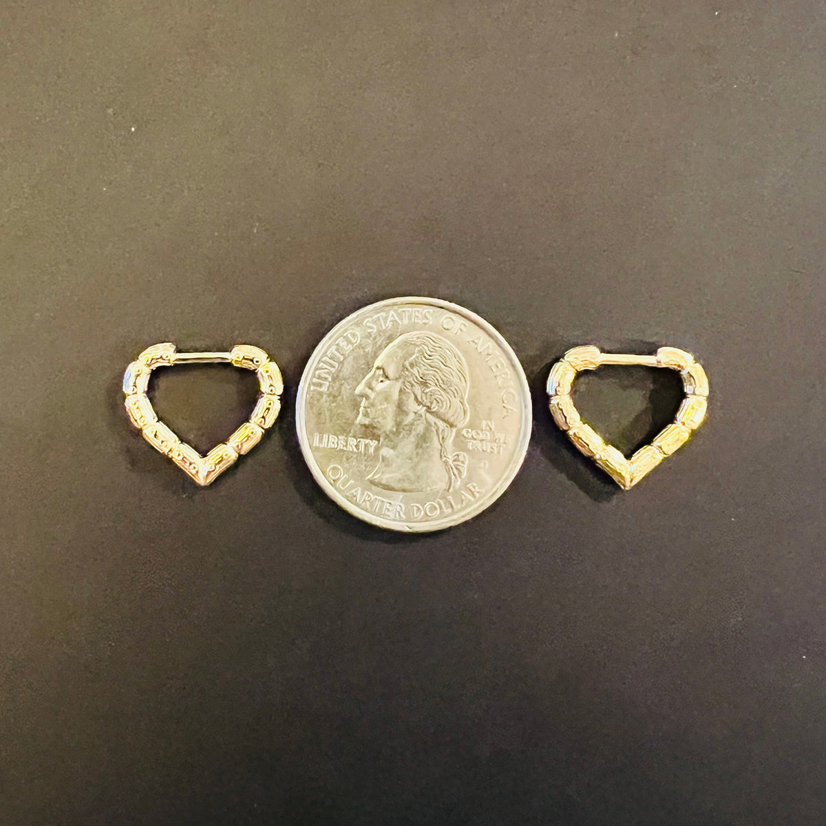 Heart Shaped Bamboo Huggie Earring