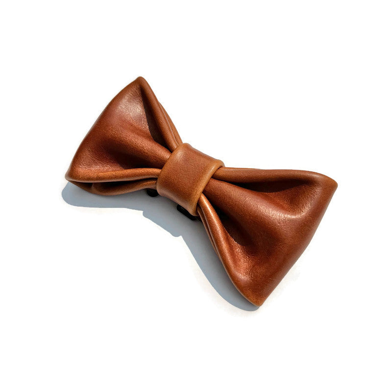 Leather Pre-tied Bow Tie