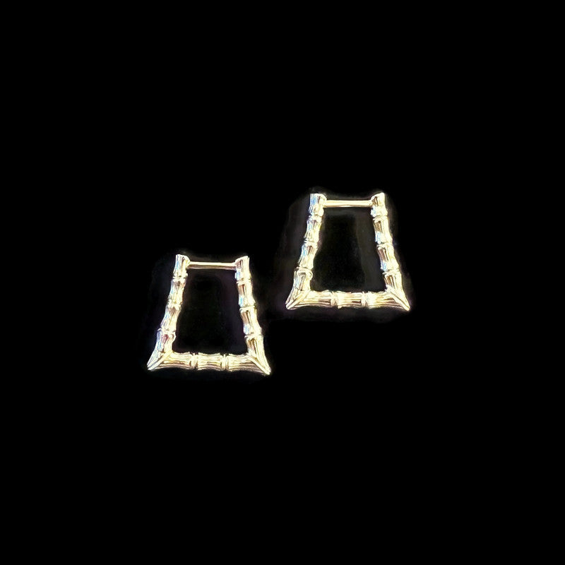 Triangle Bamboo Huggie Earring