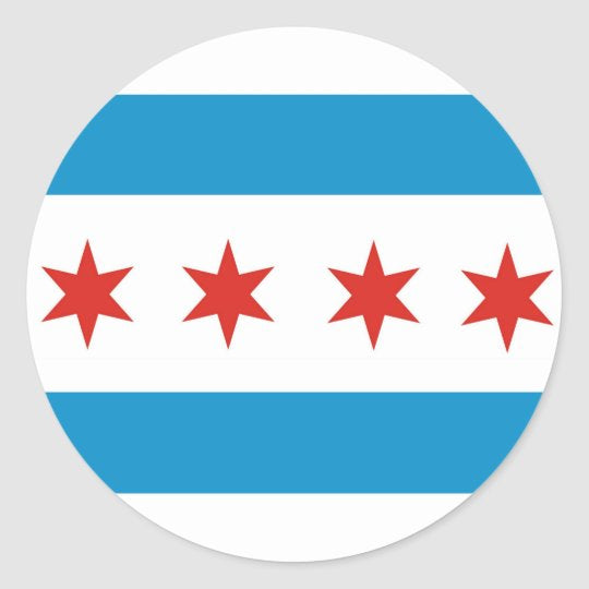Chicago Flag Circle Vinyl Magnet
