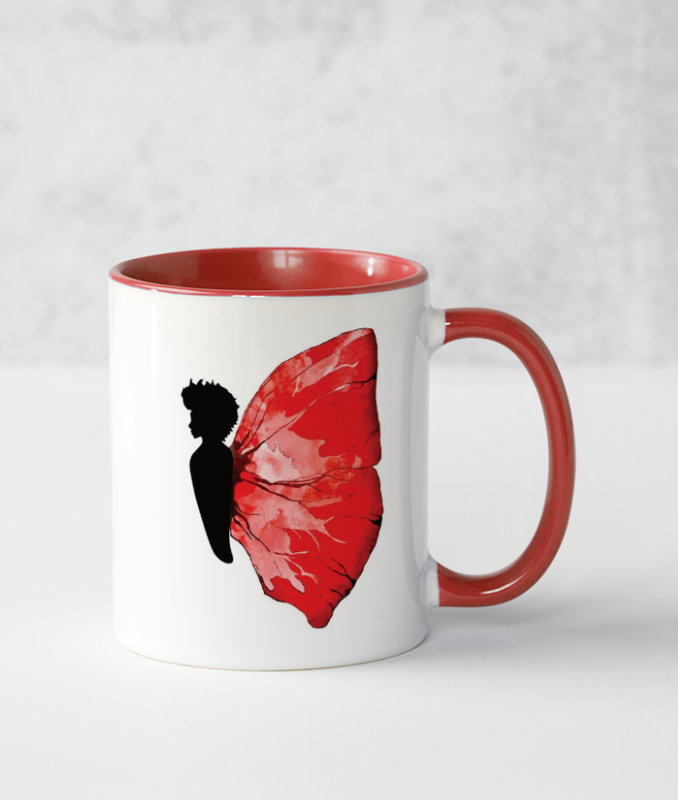 Black Butterfly - Illustrated 11oz White Mug