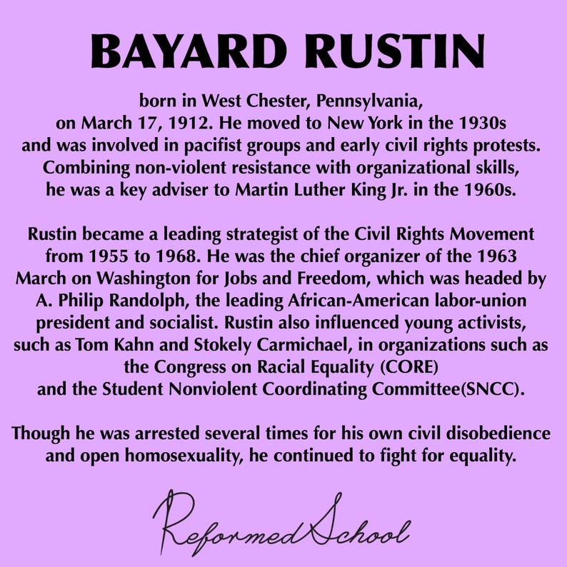 Bayard Rustin - Soft Enamel Pin