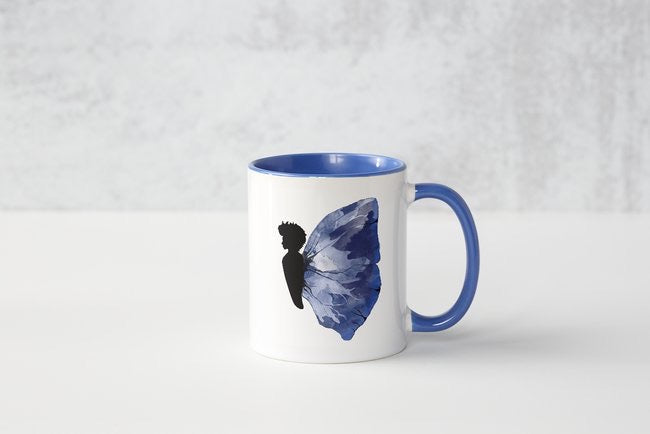 Black Butterfly - Illustrated 11oz White Mug