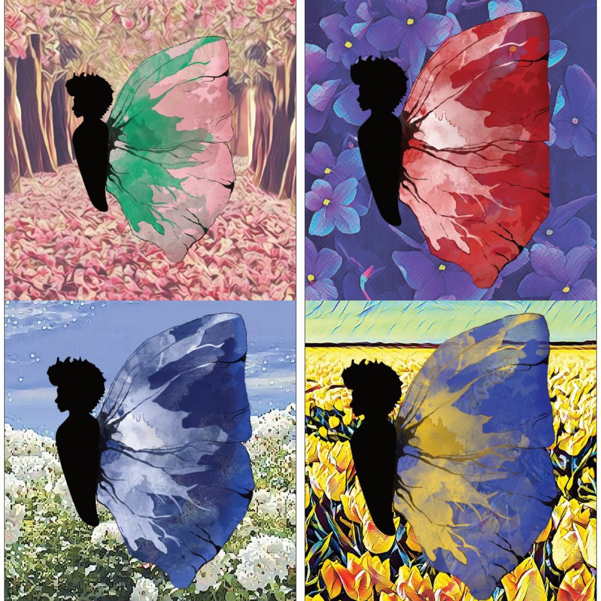 Black Butterfly - A2 Blank Greeting Card